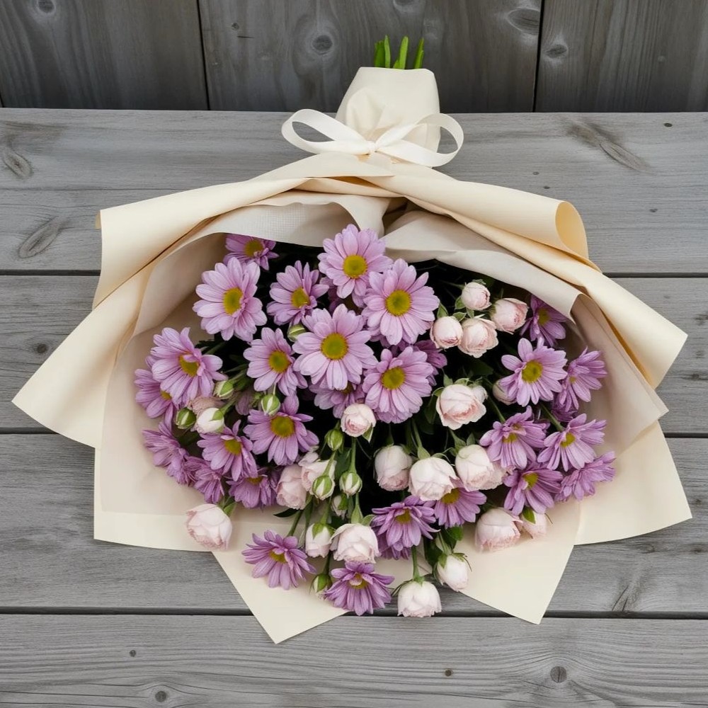 Букет цветов из: Розы и Хризантемы в Пушкино