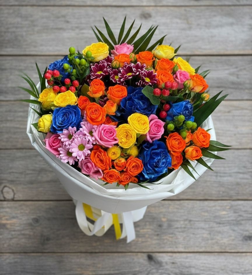 Букет цветов из: Розы и Хризантемы в Пушкино