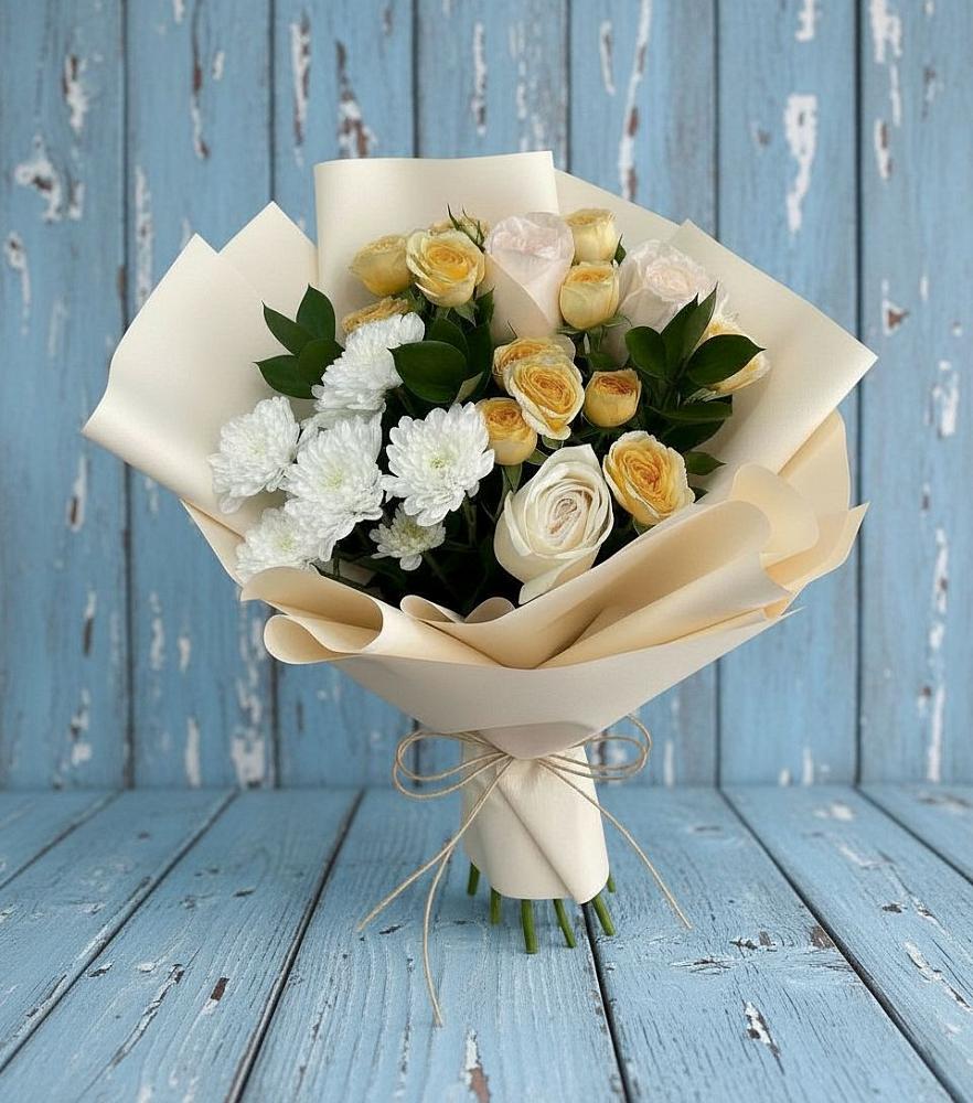 Букет цветов из: Розы и Хризантемы в Пушкино