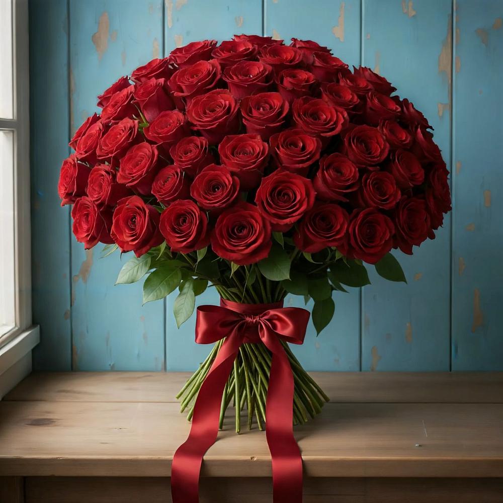 Букет Красные розы Блэк Меджик в Пушкино