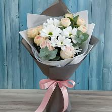 Букет цветов из:  Хризантемы и Розы в Пушкино