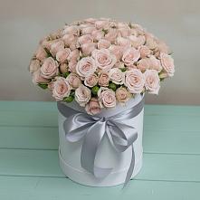 Цветочная композиция из Розы в шляпной коробке в Пушкино