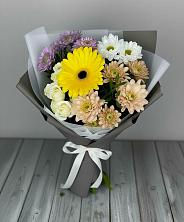 Букет цветов из:  Розы, Герберы и Хризантемы в Пушкино
