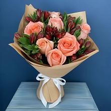 Букет цветов из:  Розы и Альстромерии в Пушкино