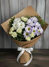Букет цветов из:  Хризантемы и Розы в Пушкино
