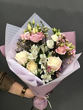 Букет цветов из:  Альстромерии, Розы и Лизиантусы #REPLACE_PRED# Пушкино