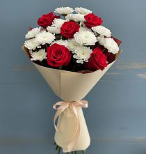 Букет цветов из:  Розы и Хризантемы в Пушкино