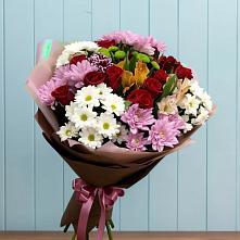 Букет цветов из:  Розы, Хризантемы и Альстромерии в Пушкино