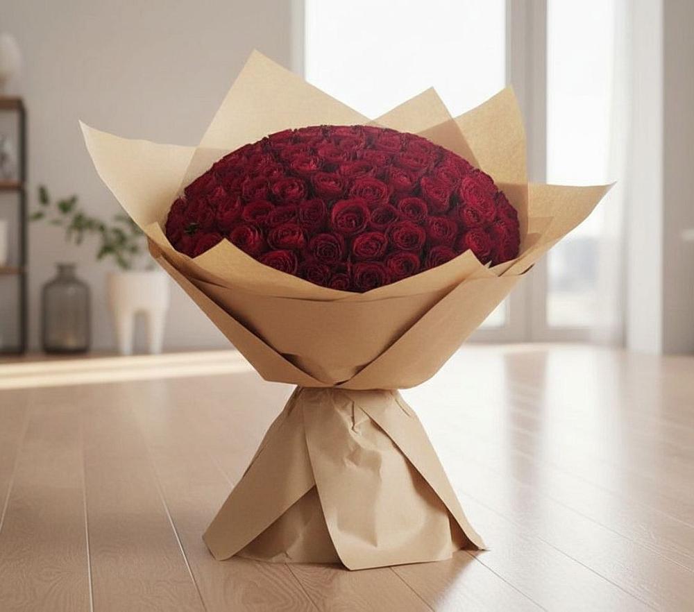 Букет 101 Красная роза в Пушкино