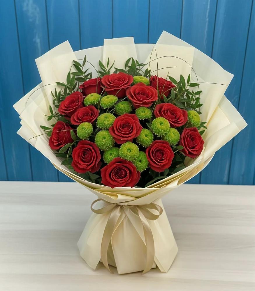 Букет цветов из: Розы и Хризантемы в Пушкино