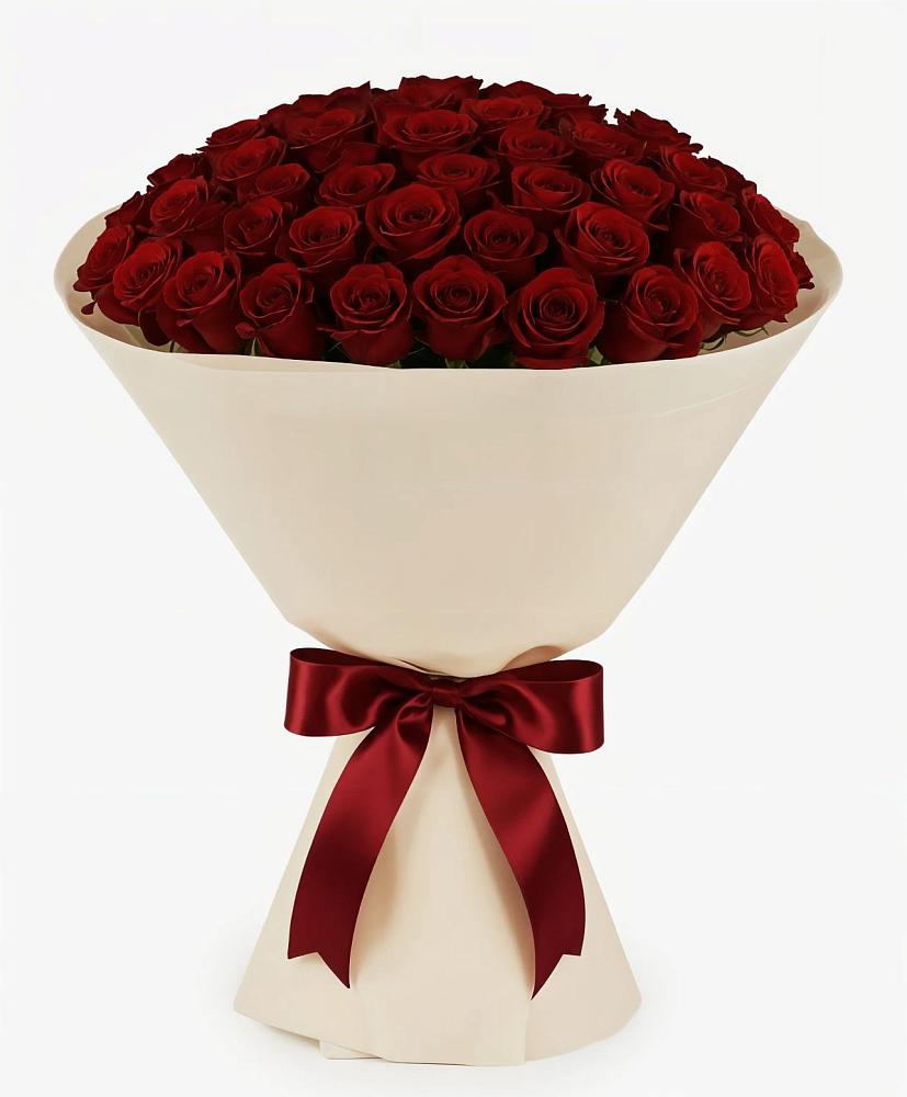 Букет 101 Бордовая роза Блэк Бакарра в Пушкино