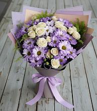 Букет цветов из:  Хризантемы и Розы #REPLACE_PRED# Пушкино