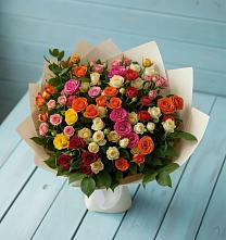 Букет Микс из разноцветных кустовых роз #REPLACE_PRED# Пушкино